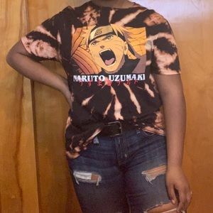 Bleach tie dye Naruto graphic t- shirt